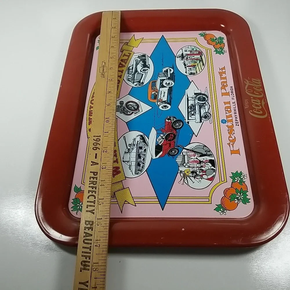 Vintage Coca Cola Advertising Rectangle Platter, Zephyrhills Florida. 1986